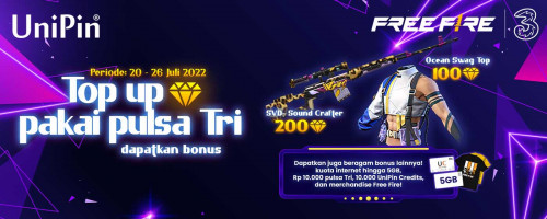 Top Up Diamonds Pake Pulsa Tri, Booyah Terus Gak Pake Waswas!